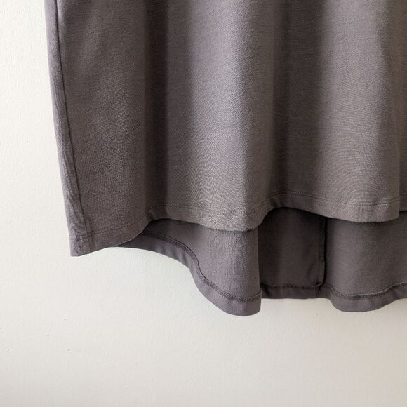 Eddie Bauer Julia Travex Packable Travel Skirt Brown Stretch Knit Knee Size M - Picture 4 of 6